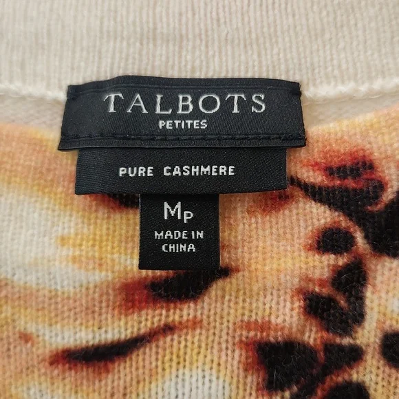 Talbots Petite Floral Cashmere Sweater - Picture 2 of 3